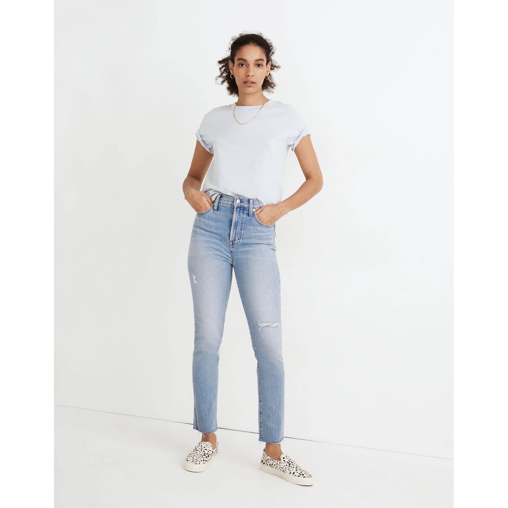 Madewell The Perfect Vintage Jean High Rise Distressed Tapered Leg W29 NEW